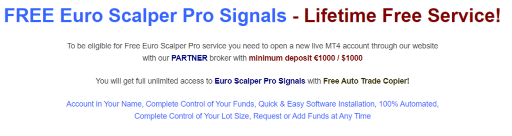 Euro Scalper Pro Pricing