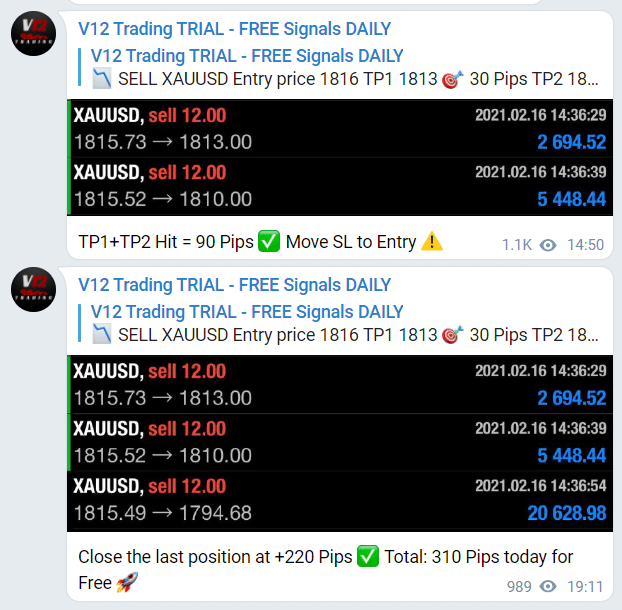 V12 Trading Real Account Trading Results