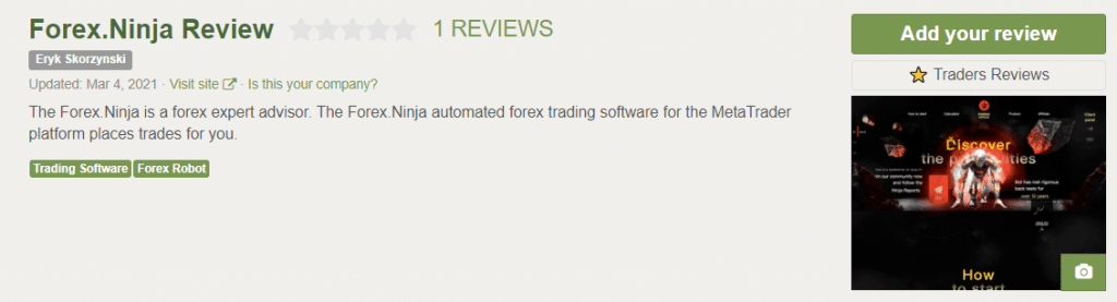 Forex Ninja Customer Reviews