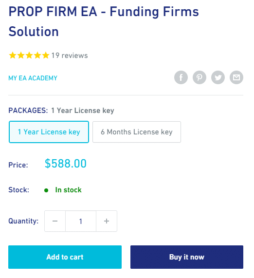 Prop Firm EA pricing.