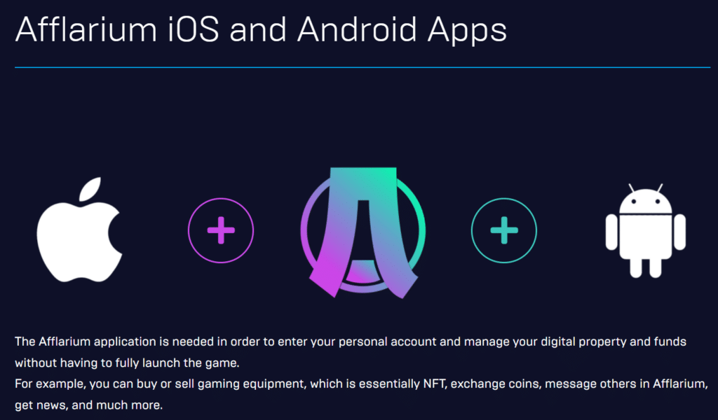 Afflarium is compatible with the iOS and Android platforms