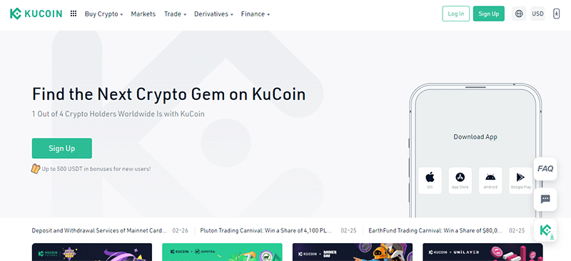 The KuCoin exchange.