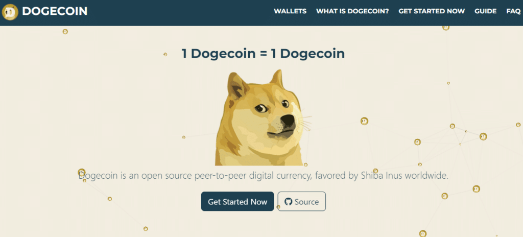 Dogecoin home page