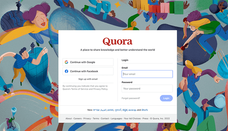 Quora’s homepage