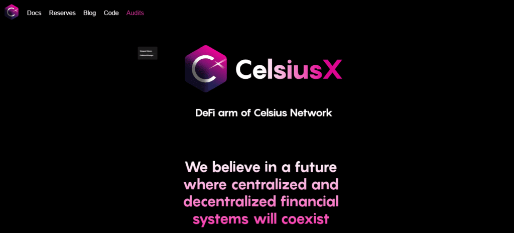 CelciusX start page